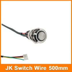 500mm JK BMS Switch Wire with Metal Power Push Button Switch On-off Wire Harness Power Port Mini Waterproof Round Switch