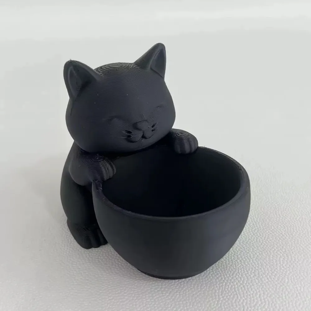 Cat-Shaped Succulent Planter with Drainage Holes - Unique Mini Flowerpot Decor