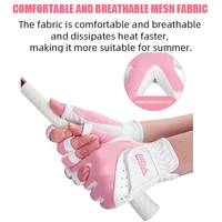 PGM Women's Open Finger Golf Gloves Adjustables Breathable Mesh PU Sunscreen Finger Cover Golfs Accessories For Golfs Lovers 2
