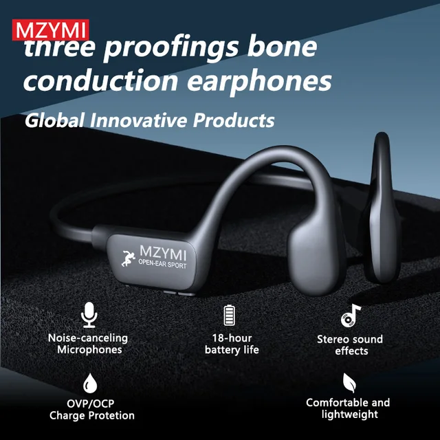 MZYMI Neckband Bluetooth 5.4 Headphones A28 TWS Wireless Earphones Bone Conduction Sports Waterproof Headset ENC Noise Reduction 2