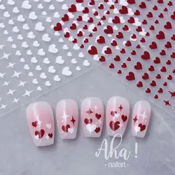 Hollow Love Heart Nail Art Stickers Summer Self Adhesive DIY Nail Decals Star Heart Nail Art Decor Manicure Accessories