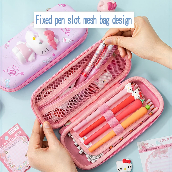 Sanrio PU Pencil Case HelloKitty Cinnamoroll Melody School Pencils Bag Pouch Pen Case Supplies Stationery pencil cases stationery box pen storage bag