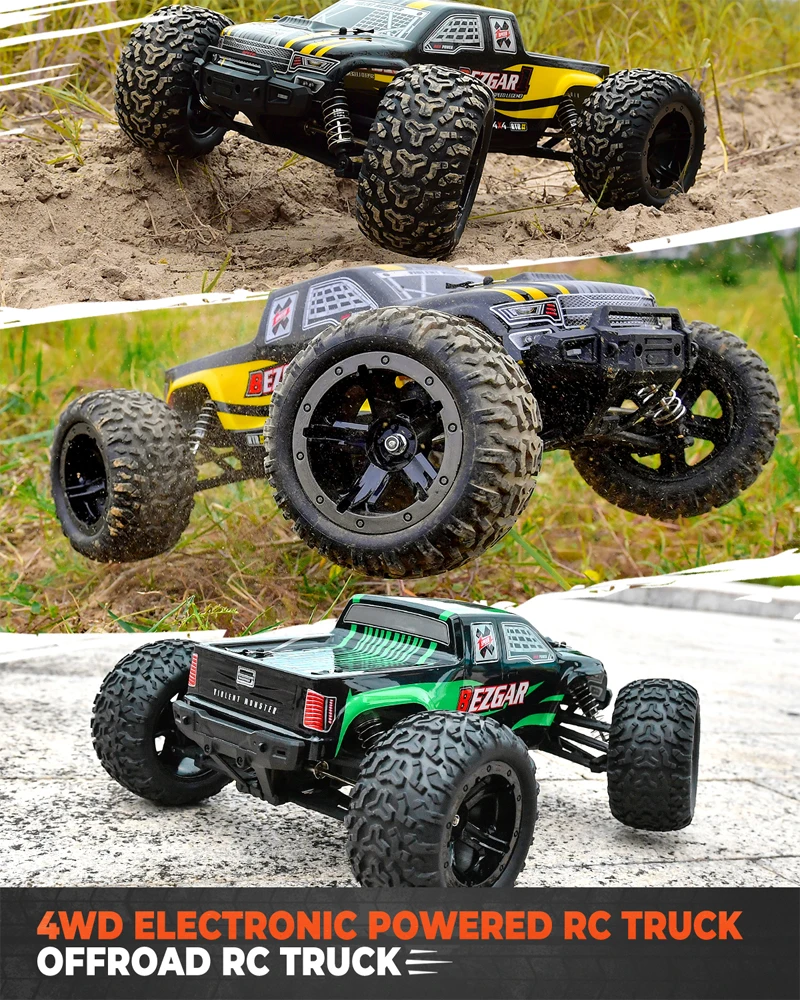 Kmh All Terrains Super Fast RC Cars Crawler with 2 Rechargeable Batteries for Boys Kids and Adults 4x4 Offroad Waterproof High Speed 45 BEZGAR HM121 Hobby Grade 1:12 Scale Remote Control Trucks 