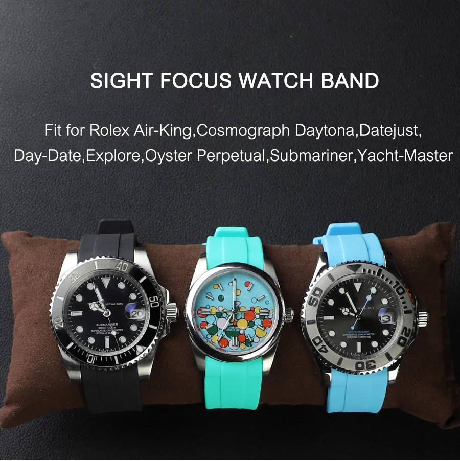 Cinturino Per Cinturini Per Orologi Con Estremità Curva Per Rolex Submariner Yacht Master Gmt 2 Daytona Watch Band Oyster Bracciale Subacqueo Con Cint