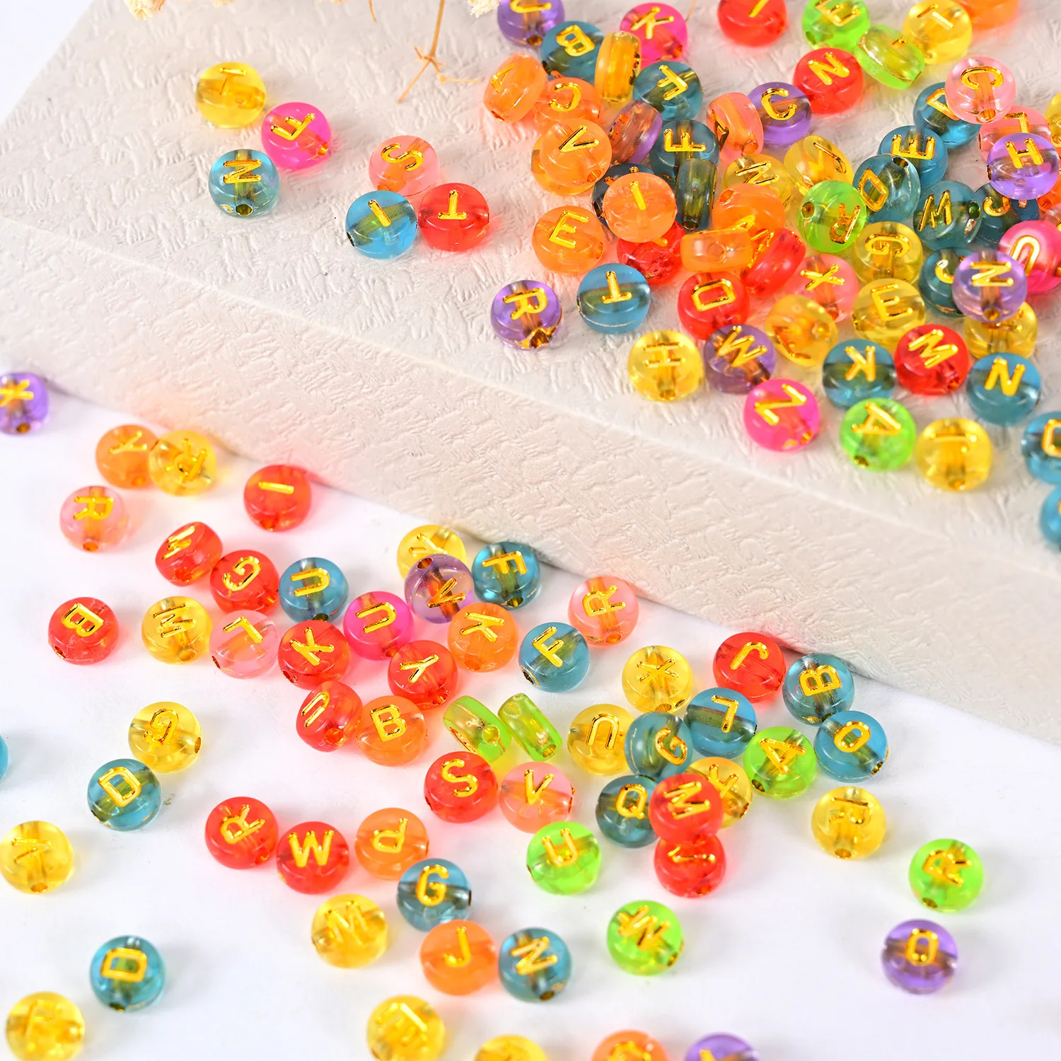 

Beads Mix A- Z Letter Acrylic Beads Round Flat Alphabet Loose Spacer Beads For Jewelry Making Handmade Diy Bracelet Accessories