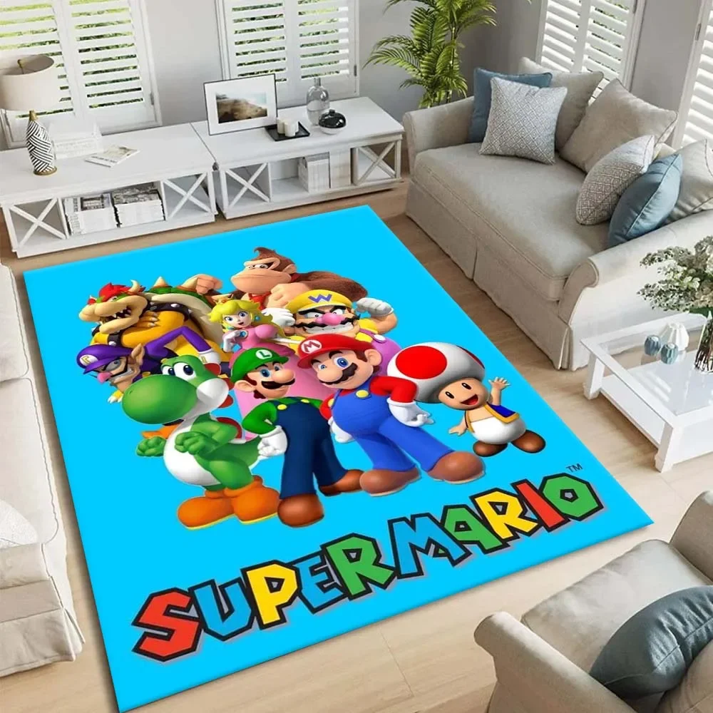 Super Mario Pattern Area Rug,Carpet Rug for Living Room Bedroom Sofa Doormat Decoration,Child Play Non-slip Floor Mat