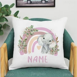 Custom Rainbow Animal Pillowcase with Name - Kids Bedroom Decor & Birthday Gift (DW - 17)