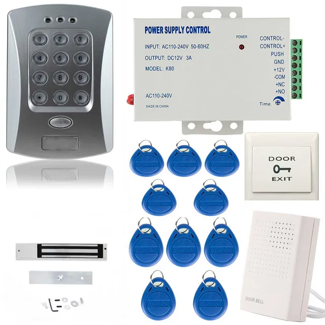 SmartYIBA RFID Door Lock Access Control Kits Automatic Electric Door Control Units Power Supply Control Exit Release Gate Opener 4