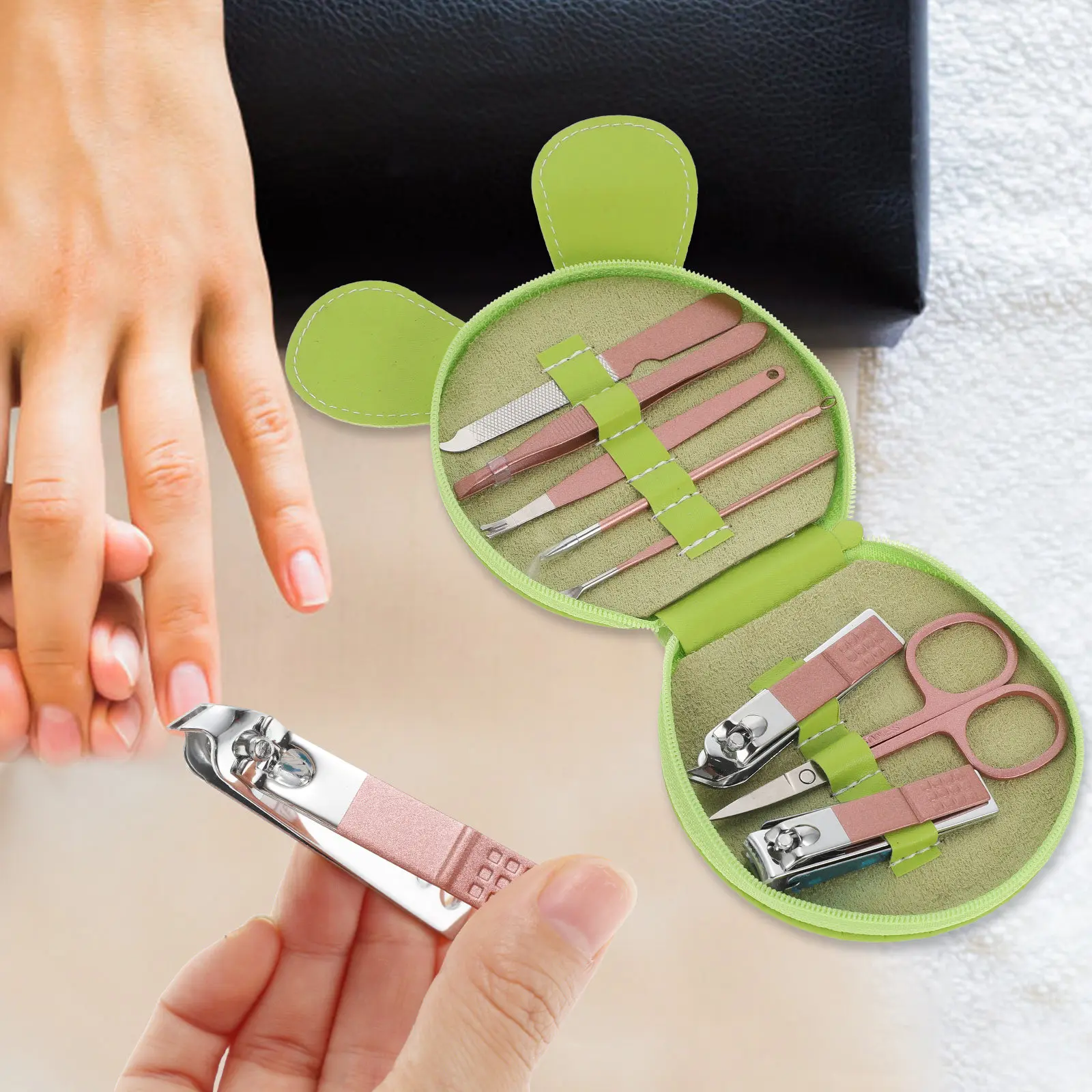 1세트 네일 클리퍼 세트 전문 매니큐어 키트 휴대용 스테인레스 스틸 페디큐어 ..