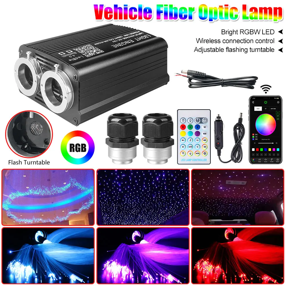 Description Picture 3 of itemRGBW Fiber Optic Star Ceiling Light Kits Car Roof Star Lights for Kid Room Starry Sky Optical fiber Lighting APP Music Control