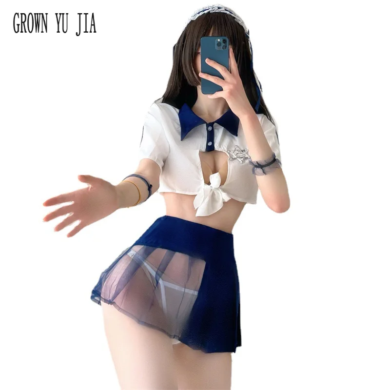 

Sexy Role Play Hollow Keyhole Bra Sailor Uniforms Porno Japanese School Girl Clothes Outfit Erotic Cosplay Short Skirt Lingerie
