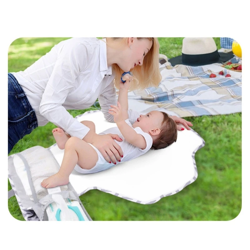 

Portable Baby Stroller Wet Bag with Bottle Holder Baby Changing Pad Diaper Changing Mat Versatile Pouch Bag for Diapers