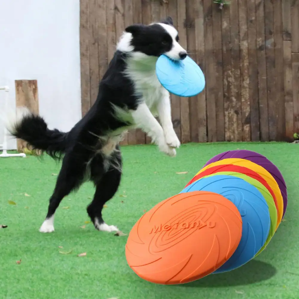 

1 Pc Dog Flying Disc Tear Resistant Good Toughness Interactive Sports Tool TPR Flying Saucer Dog Toy Game Resistant Chew Puppy