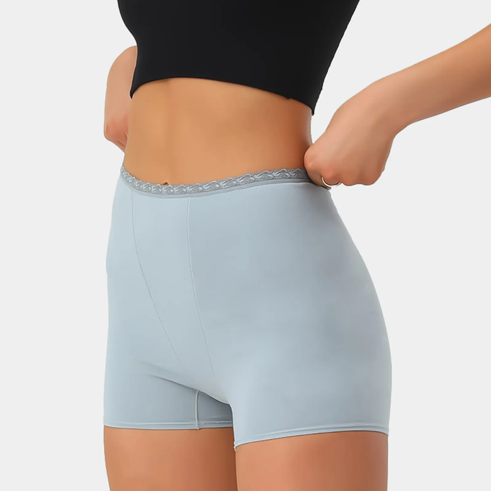 Women Safety Shorts Pants Thin Lace Splice Leggings Solid Tight Under Skirt Underwear