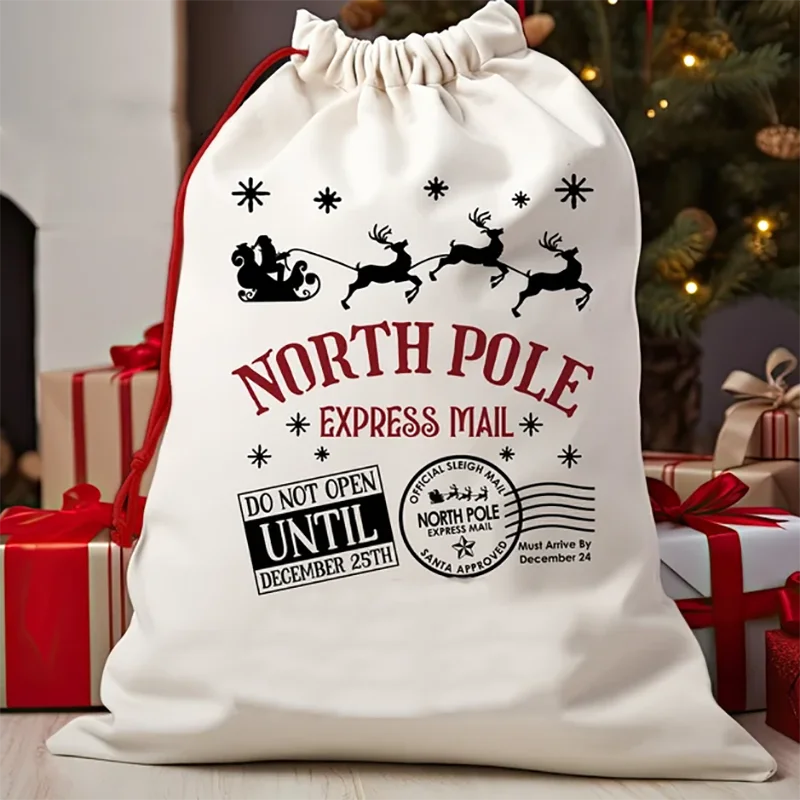 Weihnachten 2024, neuer Nordpol-Santa-Sack, präsentiert Tasche, Weihnachtsgeschenk-Sack, Weihnachtsgeschenk-Taschen, Verpackung, Partyzubehör, Dekoration