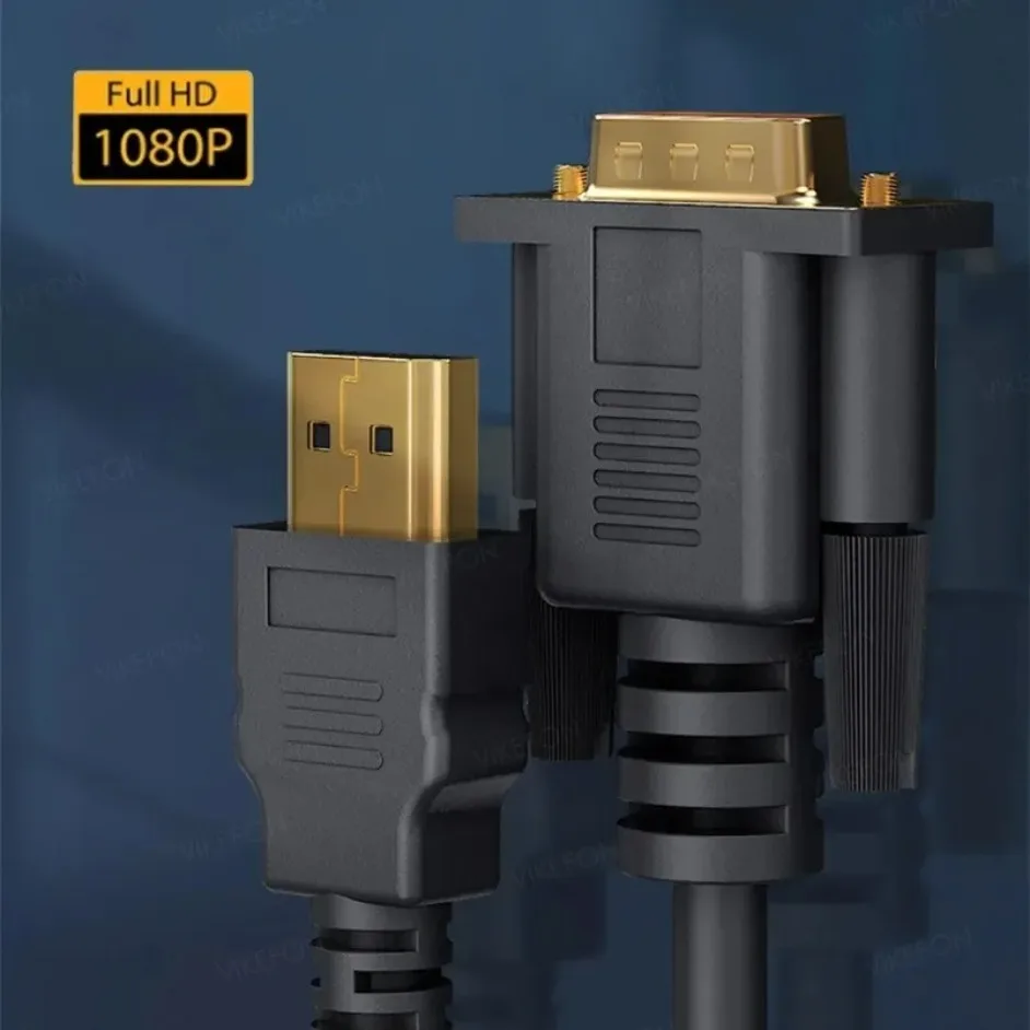 HDMI To VGA Adapter Converter Cable 18M FHD 1920x1080P For Desktop Laptop PC TV Monitor Projector Display Connection