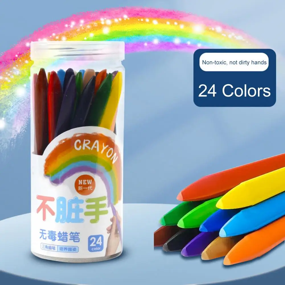 Preschool Crayon Safe Crayons Rich Color Waterproof Preschool Supplies for Kids Ultra-light Mini Sticks Ideal for School colored crayons children painting supplies