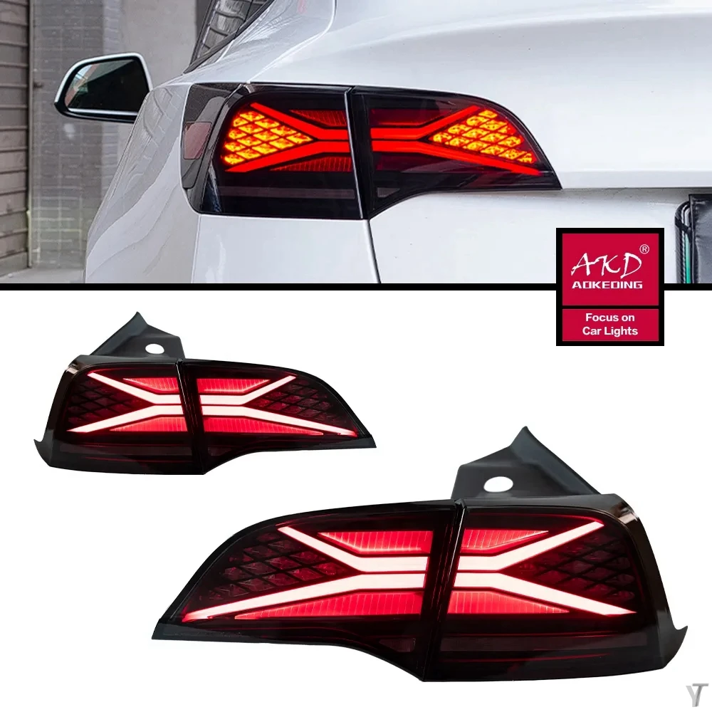 

AKD Tail Lamp For Tesla Model3 Model Y Model 3 Tail Lights With Sequential Turn Signal Animation Assembly Upgrade Auto Accessory