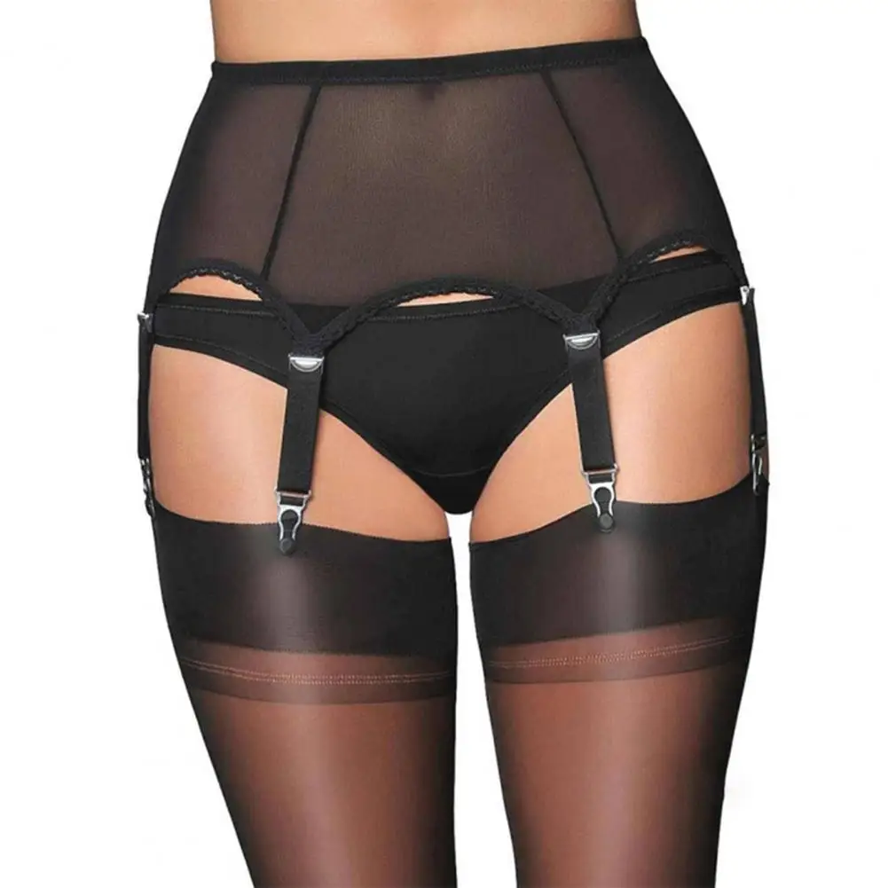 

Perspective Women Garter Belt Adjustable Six Clips Garter Leg Harness Women Accessory Waist Belt For Stockings Sexy Lingerie