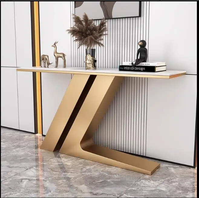 

Wind porch table modern simple extremely narrow desk foyer against the wall Italian minimalist decorative cabinet rock panel por