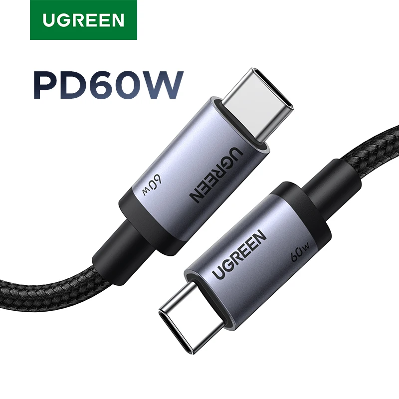 UGREEN PD 60W USB Type C Cable 3A USB-C Fast Charging Code for iPhone 17 16 MacBook Air iPad Samsung Xiaomi Poco Charger Cable