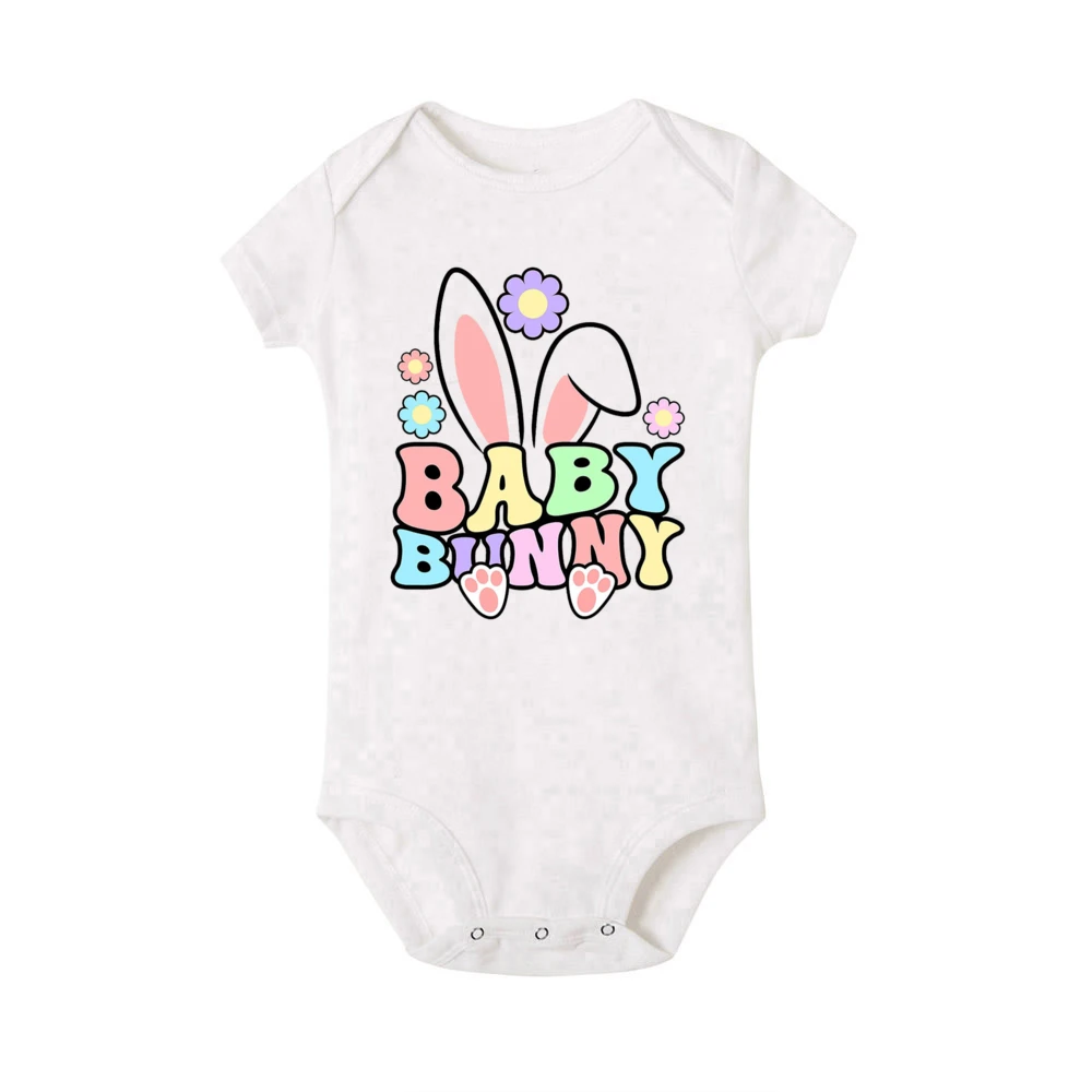 Dad Mom Sis Bro Baby Buuny Printed Shirts Easter Party Family Matching Clothes Easter Holiday Family Look Outfit Baby Bodysuit 6