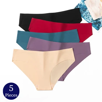 TrowBridge 5 Pz/set Mutandine da Donna Biancheria Intima Semplice e Confortevole Slip Sportivi da Donna Lingerie Morbida Mutande Traspiranti Senza Soluzione di Continuità 1