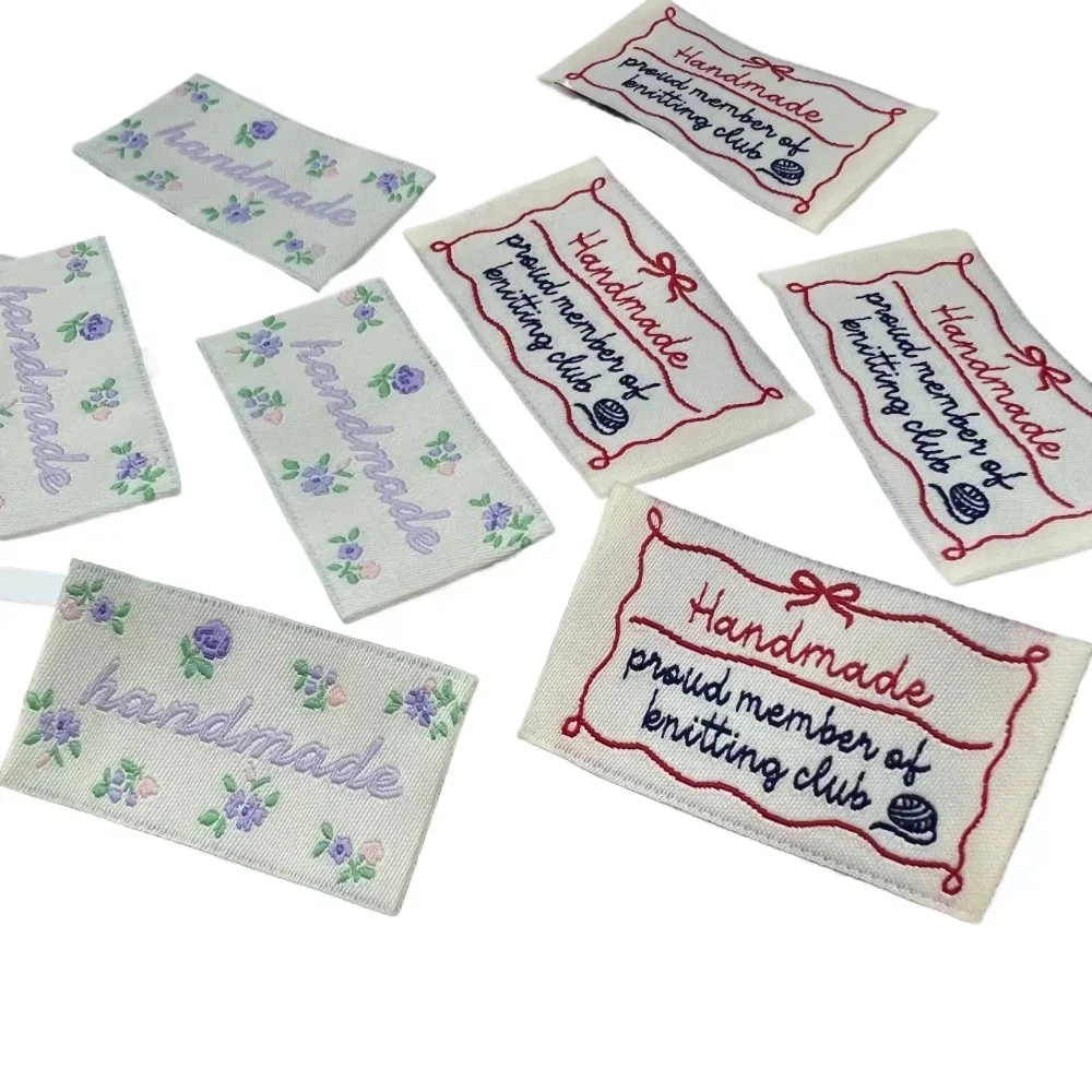 Stock cloth label handmade DIY weaving label weaving mark embroidery label Packaging Labels Clothing Labels Garment Labels Sewing Labels
