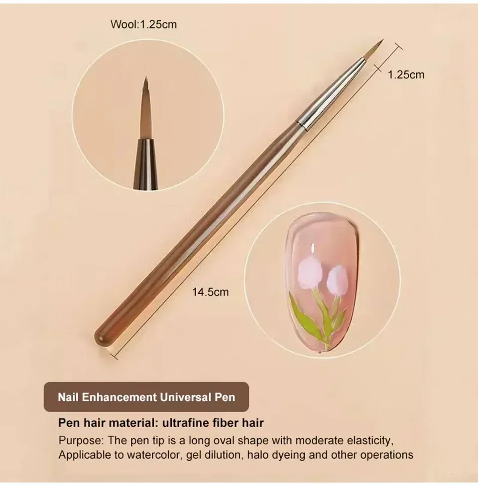 9pcs UV Gel Nail Brush DIY Painting Liner Pen Manicure Acrylic Drawing Brushes Nail Art Design Nails Tip Display Painting Tools 6