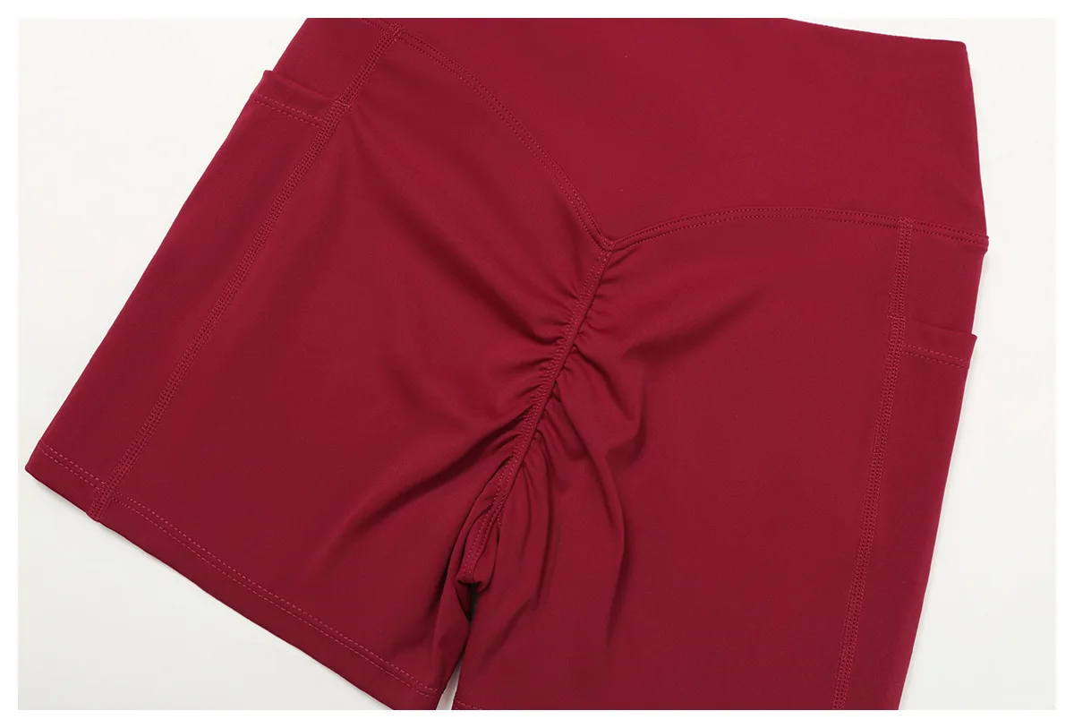 Legging Court Sport Femme Taille Haute avec Poches