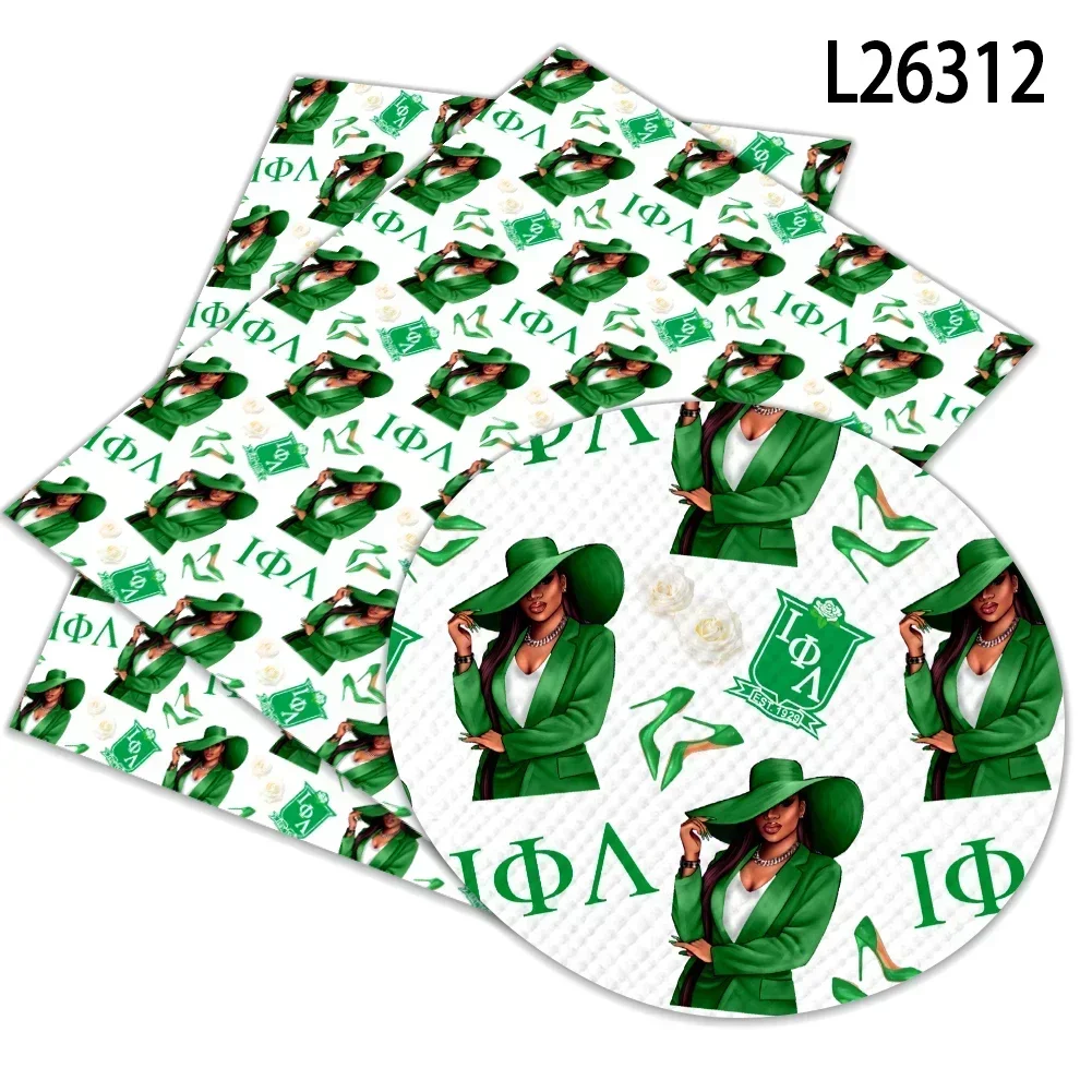 Sorority Iota Phi Lambda 인공 가죽 크로스 패턴 DIY 가방 귀걸..