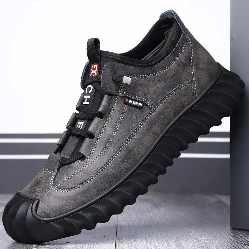 

Mens Casual Shoes Soft Sole PU Leather Shoes Lightweight Breathable Loafers Men's Outdoor Walking Shoes Men's Boots Botas Hombre