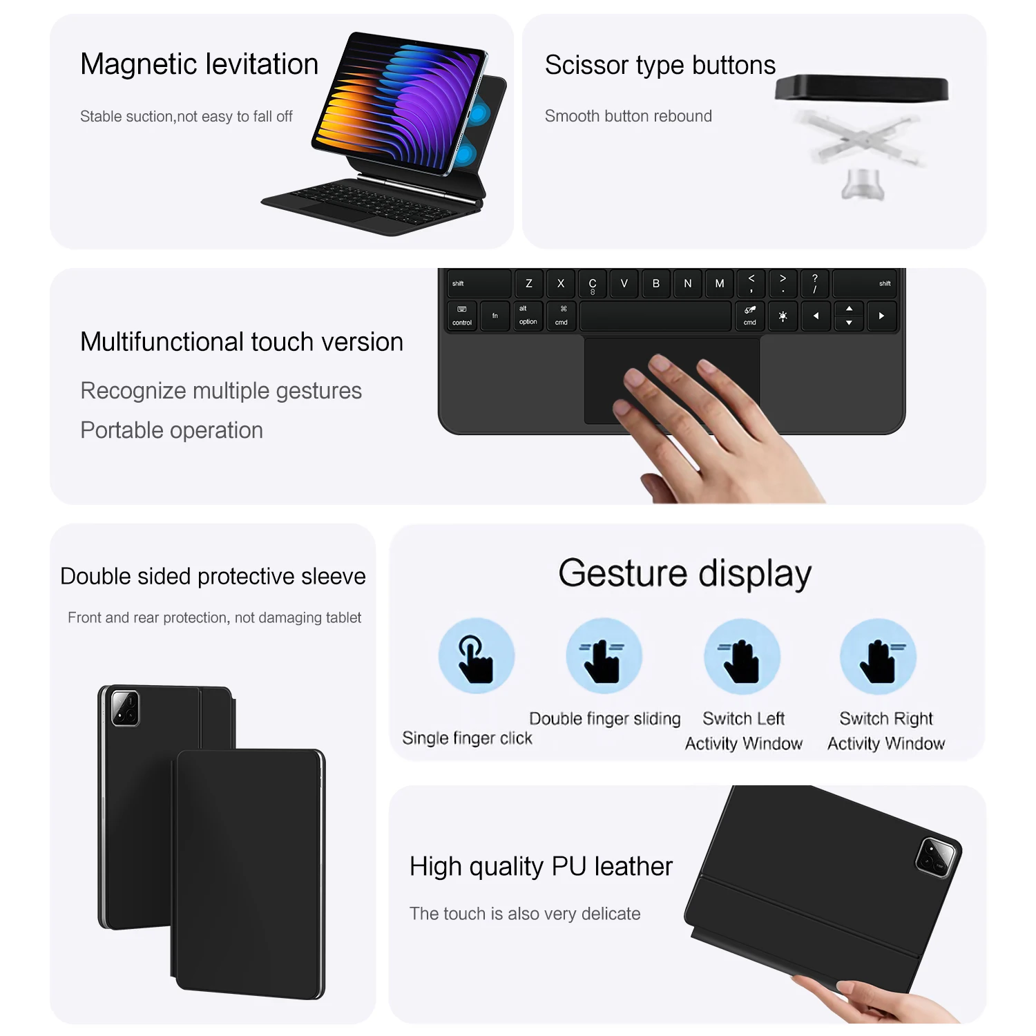 Magic Keyboard Folio For Xiaomi Pad 7 2024 Mi Pad 7 Pro 11.2" Tablet Smart Case Portuguese Spanish Korean French keyboard cover 5