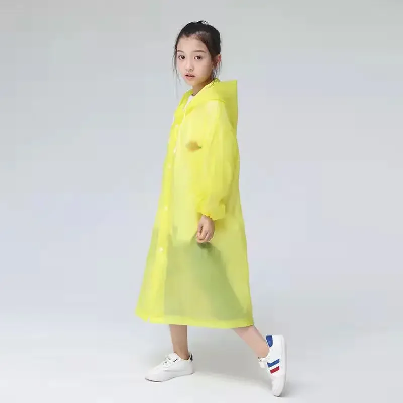 Raincoat Poncho Children Rain Poncho Non-Disposable Travel Rain Gear Coat Outdoor Hiking Accessories Waterproof