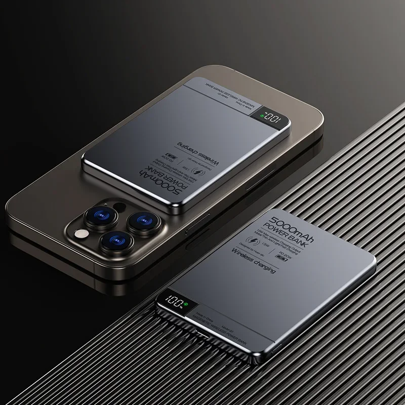 10000mAh Portable Magnetic Power Bank For Magsafe Wireless External Auxiliary Battery Pack IPhone 16 15 14 13 12 11 Pro Max Plus 3