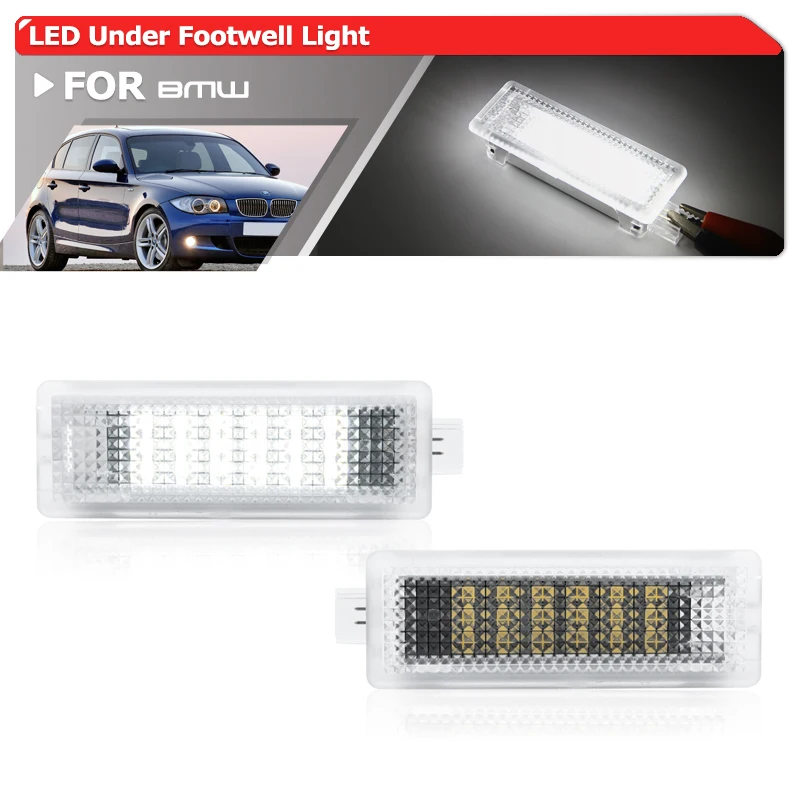 Adatto Per Bmw Serie 1 E87 E81 E82 E88 2X Anteriore Auto Sotto Footwell Luce Full White Smd Led Dash Floor Luci Di Cortesia