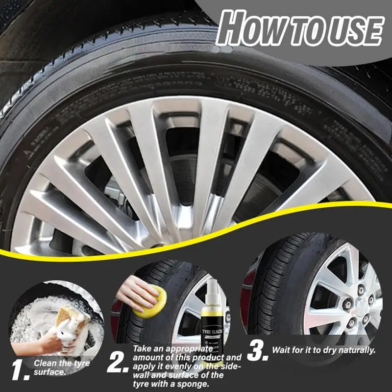 Wheel & Tire Cleaner 100ml Effective Wheel Cleaner Tire Shine Spray For Long-Lasting