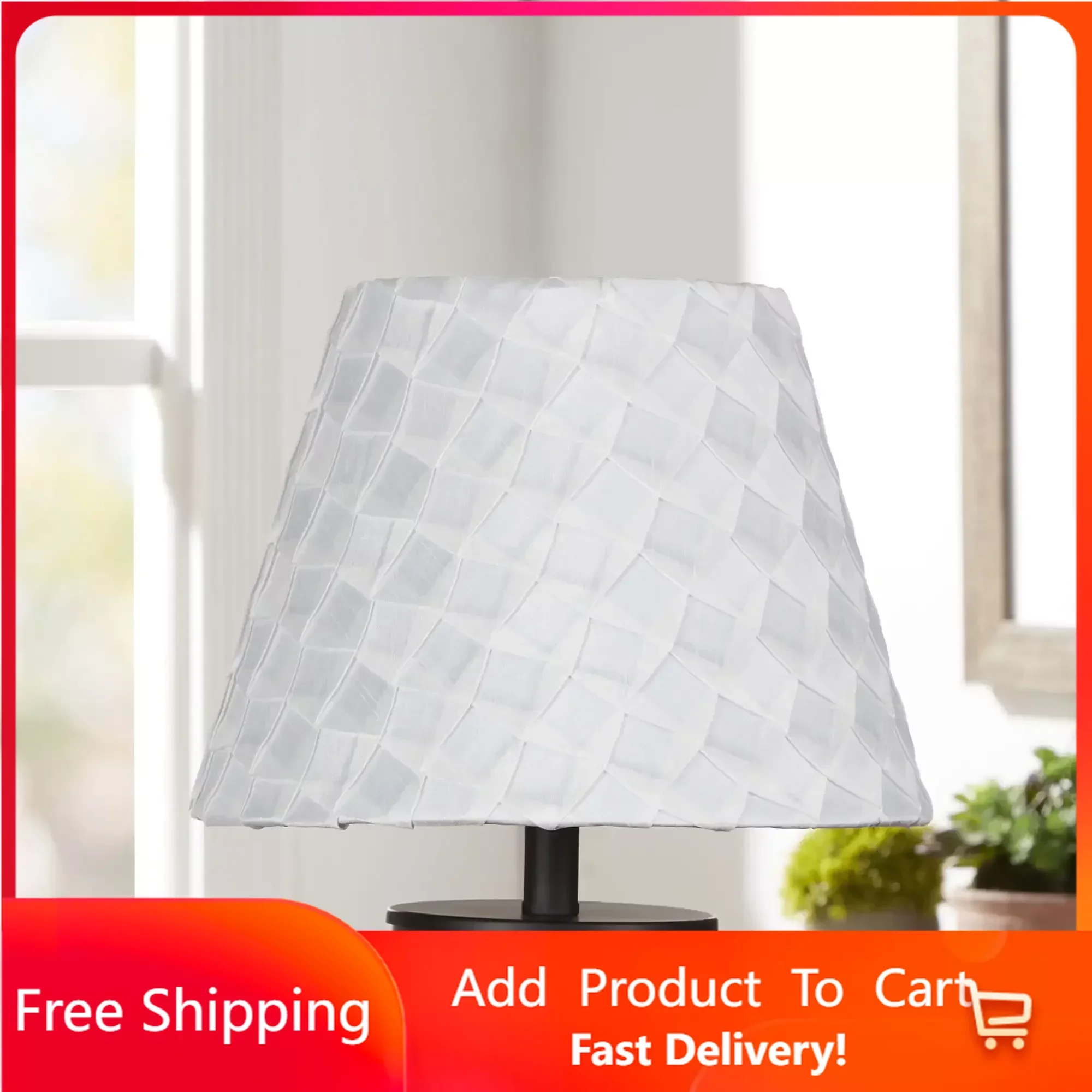 

Pleated Fabric Empire Table Lamp Shade, White Finish lamp shades for table lamps Rapid Transit Free Shipping