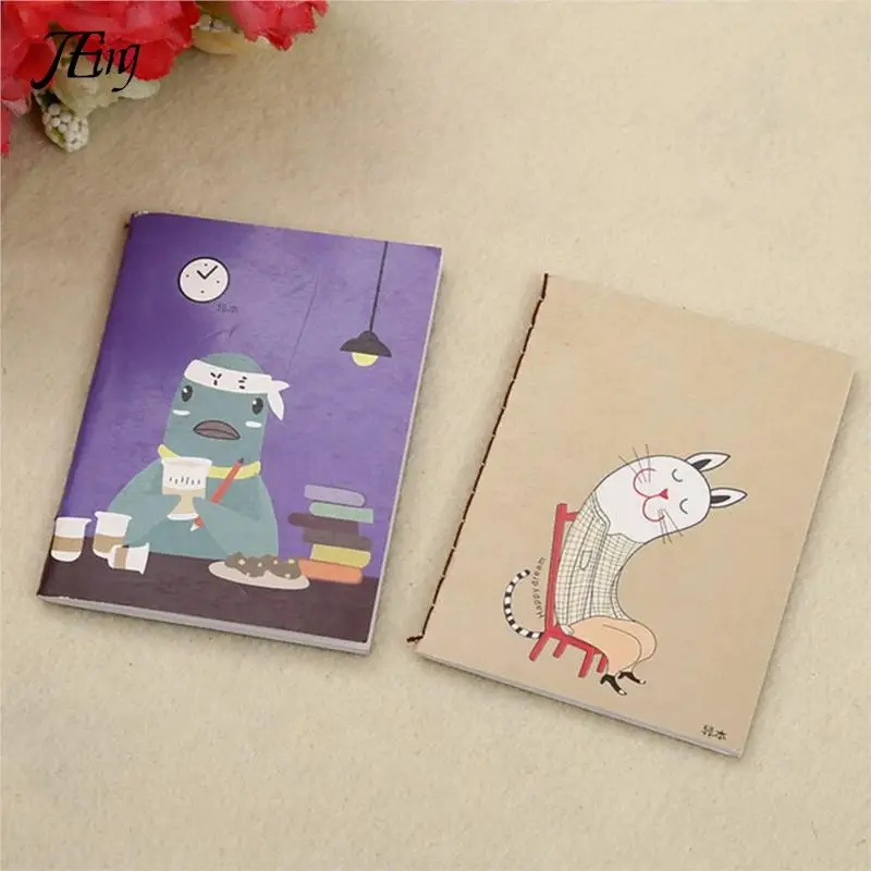Retro Notepad Book Korean Lovely Cartoon Image Vintage For Kids Stationery Kawaii Journal Diary Notebook 1Pc