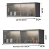 Nordic Glass Wall Mounted Kitchen Cabinets Creative Kitchen Furniture Aluminum Alloy Storage Cabinet Home Bedroom Display Locker 6