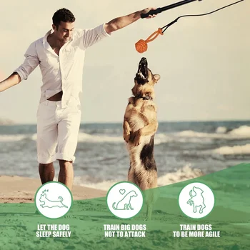 Retractable Pole Dog Chew Toy Pet Black Plush Toys Bite-resistant Flirt Pole for Dogs Teaser Wand with Plush Refill Dog Toy 6