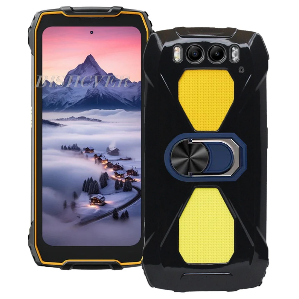 Custodia Flip in Pelle PU Bicolore con Chiusura Magnetica Invisibile Compatibile con Blackview BV7300, Cover Elegante e Protettiva (Nero