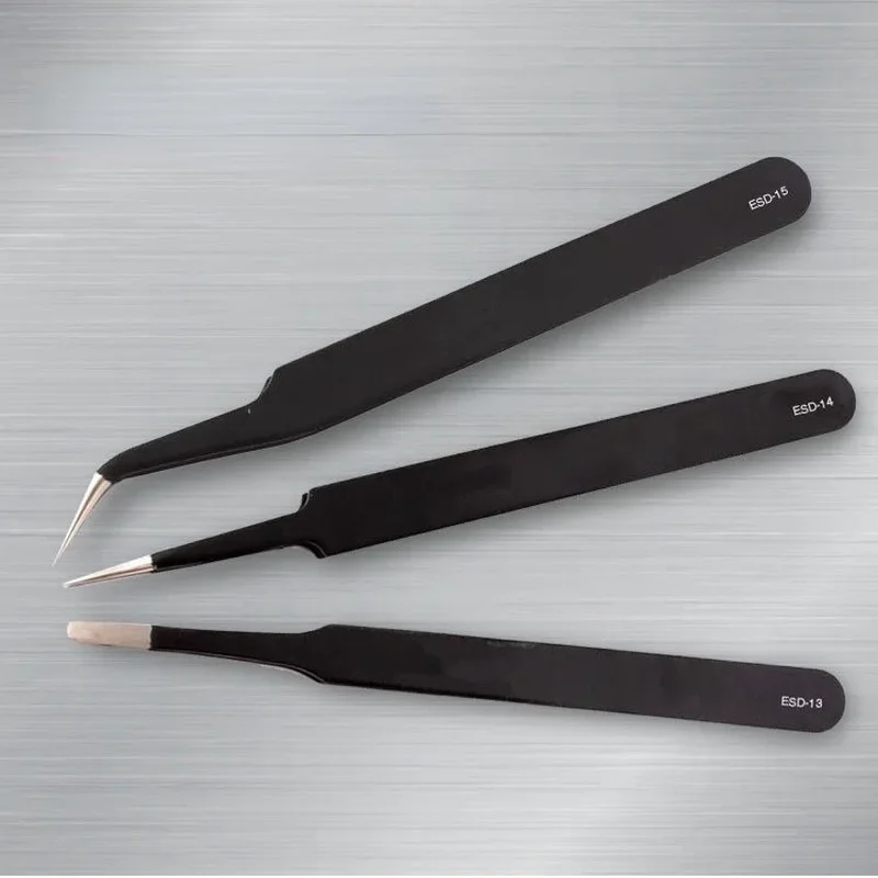 Multifunctional Stainless Steel Anti-static Tweezers Pointed Elbow Bird's Nest Clip Grafting Eyelash Clip Electronic Repair Tool precision tweezers tweezer tool esd anti static tweezers phone repair tweezers