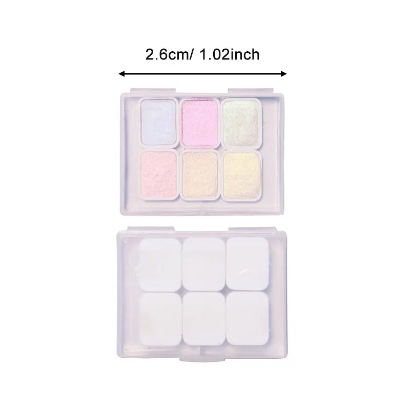 6 color pearl watercolor pigment, solid packaging for traditional Chinese painting, Tangka calligraphy, color painting 2