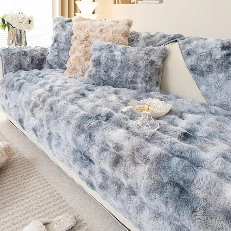 

Thicken Rabbit Plush Sofa Towel Warm Winter Corner Sofa Cover Non-slip Couch Slipcovers Sofas Towel for Living Room Modern Decor