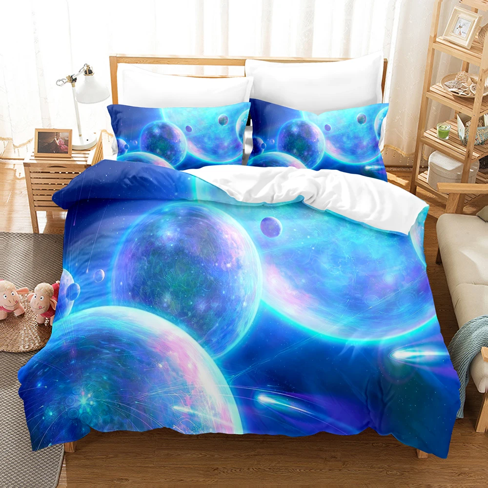 

Universe Planet Duvet Cover Boys Twin 3D Galaxy Bedding Set Kids Bedroom Decor Bedclothes Microfiber Cosmos Nebula Bed Linen Set