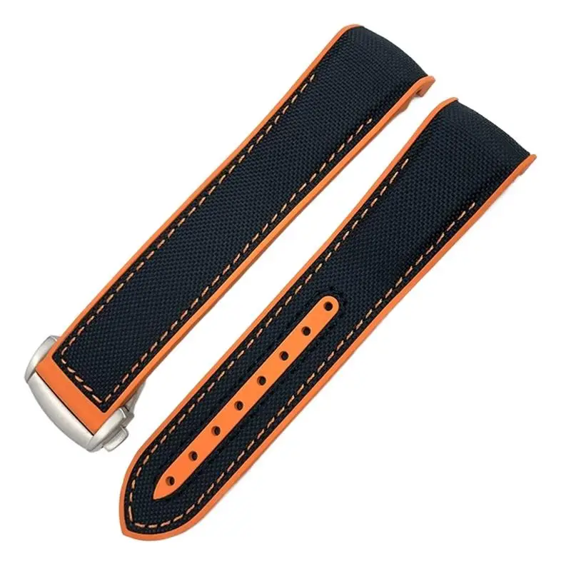 SCHIK 19mm 20mm Nylon Rubber Watchband 21mm 22mm For Omega Seamaster 300 AT150 Speedmaster 8900 PlanetOcean Leather Strap