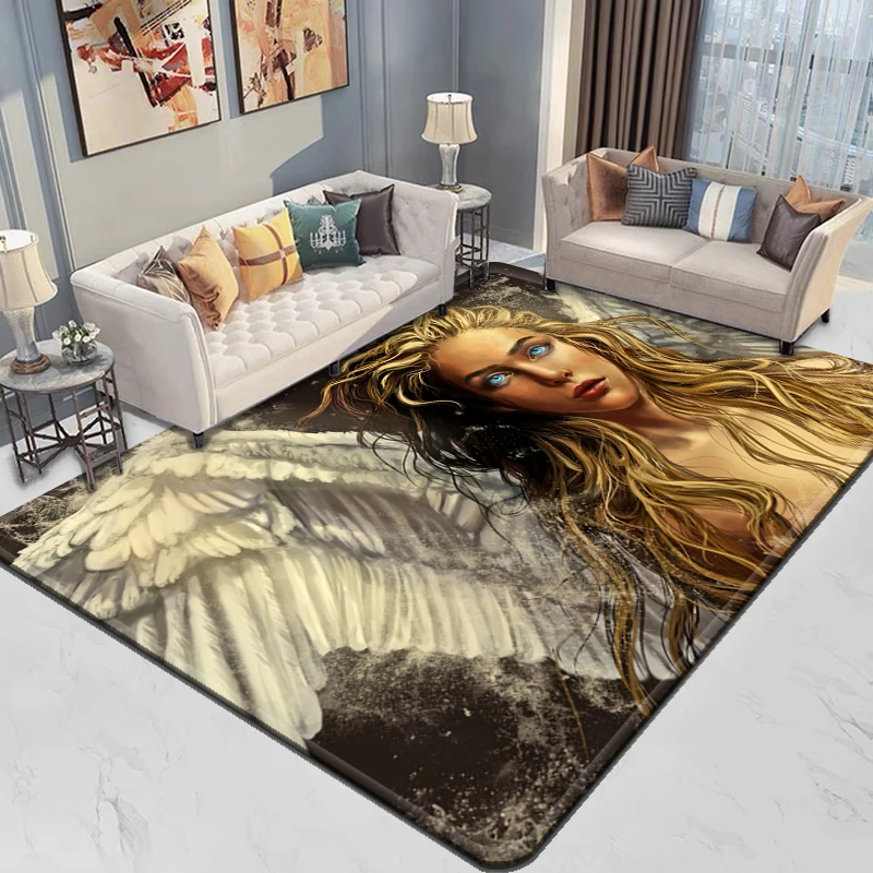 thumbnail image 1 of Angel Cartoon Sacred Carpet for Living Room, Camping, Stranger Things, Picnic Mat, Anti-Slip E-sports Rug, Yoga Mat, Fans Gift, 1 of 5