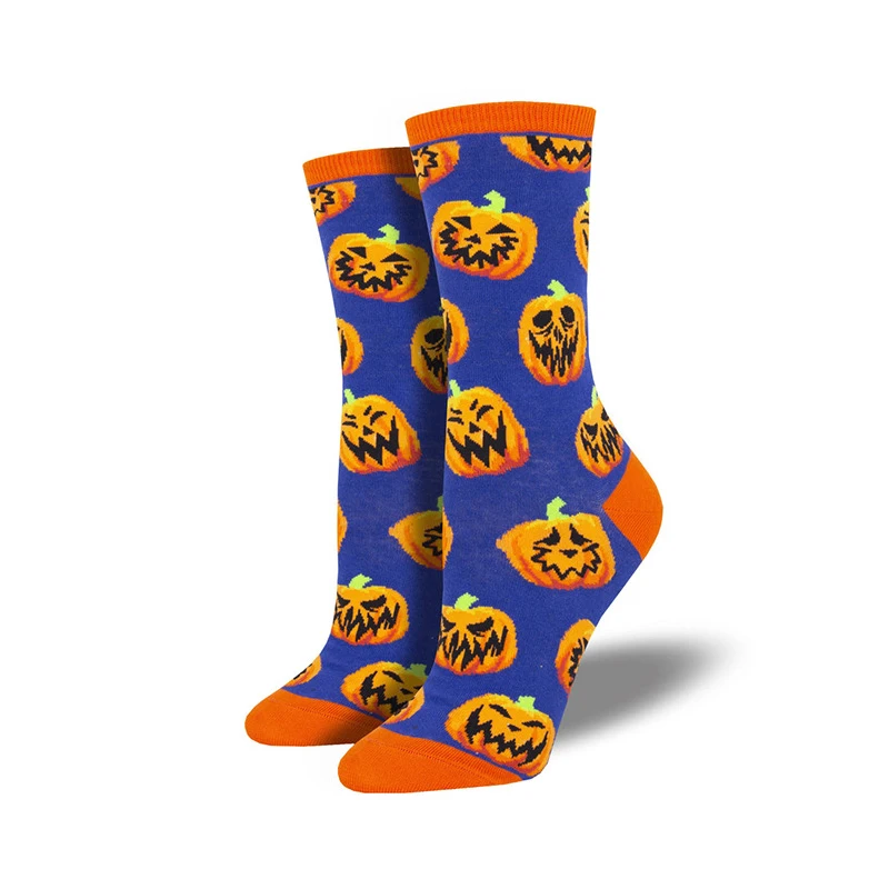 

Halloween Pumpkin Printed Socks Cotton Mid Tube Hosiery Couples In Tube Socks Creative Funny Halloween Gifts Unisex Tide Socks
