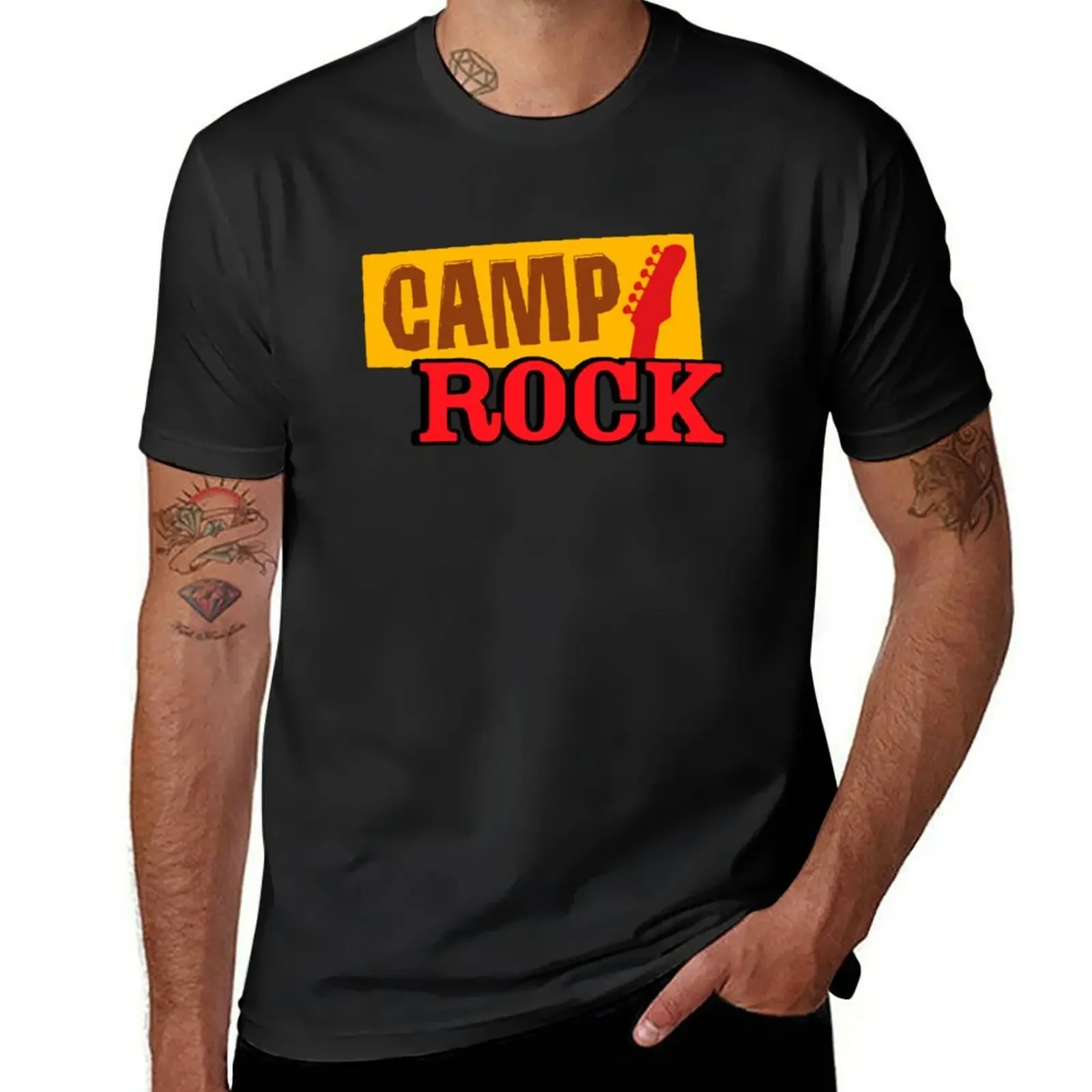 

camp rock T-shirt summer clothes plain Aesthetic clothing mens vintage t shirts